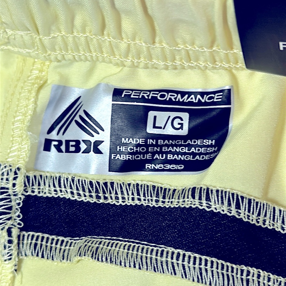 RBX Yellow Moisture Wicking Athletic Shorts LG NWT - Picture 8 of 11